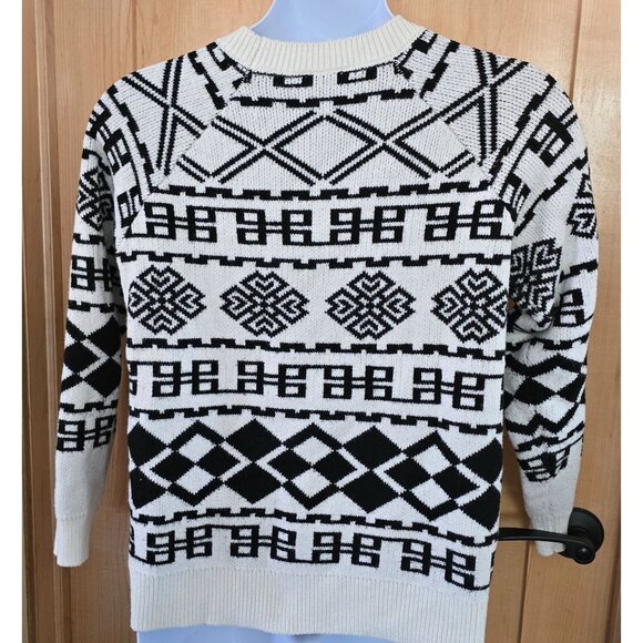 Lane Bryant 14/16 Black & White Geometric Pattern Sweater geometric cottagecore - Picture 4 of 8